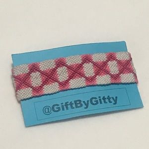 Handmade Sparkly pink geometric adjustable friendship bracelet